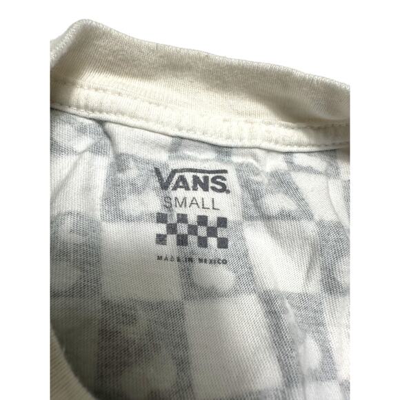 Vans Cropped Long Sleeve Checkerboard Design Size Small - Picture 4 of 10